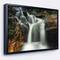 Designart - Slow Motion Waterfall on Rocks - Landscape Framed Canvas Art Print